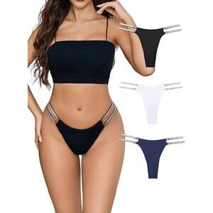 Women's Multi Color Sexy Brazilian Tanga Panties Low Waist Nylon Thong Underwear